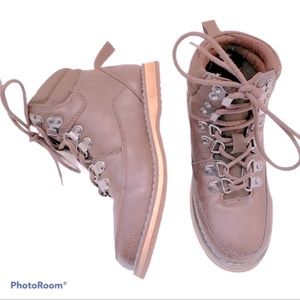 R2 Boys Ankle Boots Padded High Tops Lace Up Textile Lining Rugged Brown Size 12